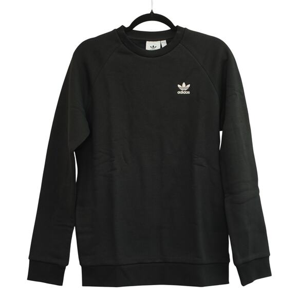 NWT Adidas Originals Sweater Essential Fleece Crew Pullover Black Size Unisex S - Picture 1 of 7